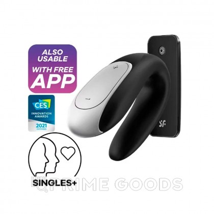 Смарт вибратор для пар Satisfyer Double Fun Connect App, черный от sex shop primegoods фото 9