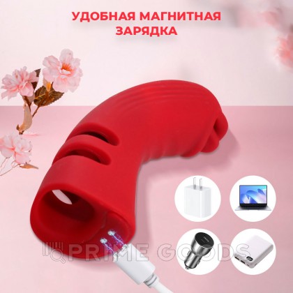 Силиконовый вибратор на палец с дополнительной стимуляцией от sex shop primegoods фото 7