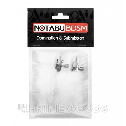 Зажимы для сосков с пушком NoTabu белые от sex shop primegoods фото 2