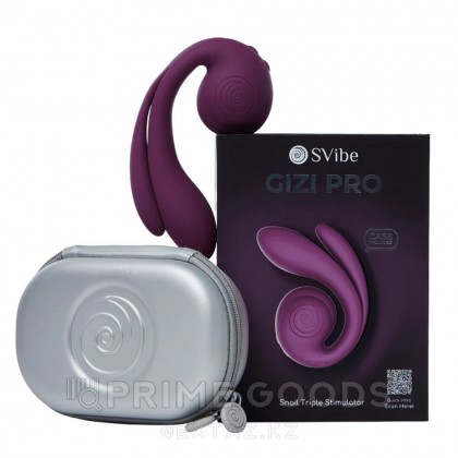 Вибратор с тройной стимуляцией SVibe Snail GIZI Pro виноградный (фиолетовый) от sex shop primegoods фото 2