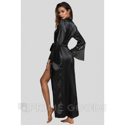 Халат в пол с кружевными вставками, размер S от sex shop primegoods фото 2