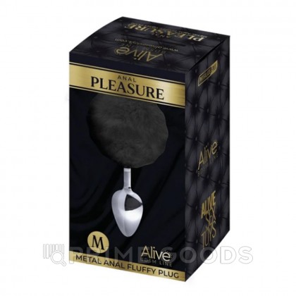 Анальный плаг Fluffy черный от Alive (L: 9*4,1 см.) от sex shop primegoods фото 4