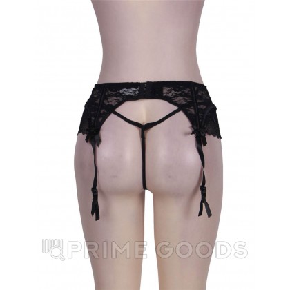 Кружевной пояс для чулок + стринги черные Sexy Lace (размер XS-S) от sex shop primegoods фото 2