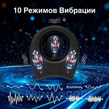 Эрекционное виброкольцо с дополнительным стимулятором и пультом ДУ от sex shop primegoods фото 4