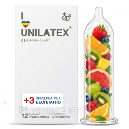 Презервативы Unilatex Multifruits/ароматизированные, 12 шт. + 3 шт. в подарок от sex shop primegoods