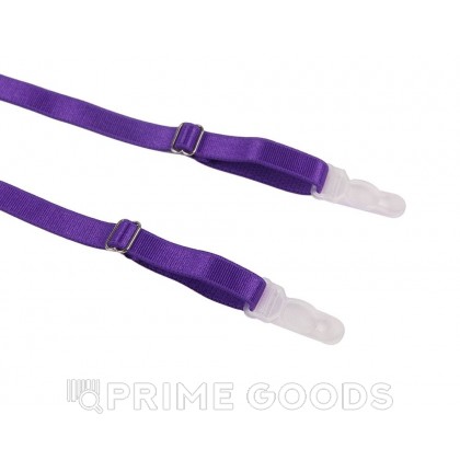 Комплект белья лиловый: бра, стринги и пояс с ремешками (размер M-L) от sex shop primegoods фото 6