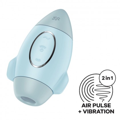 Стимулятор клитора с воздушной стимуляцией и вибрацией Satisfyer Mission Control (голубой) от sex shop primegoods