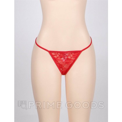 Стринги женские Delicate красные с цветочным принтом (размер XL-2XL) от sex shop primegoods фото 3