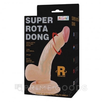 Вибратор-реалистик на присоске с ротацией Super Rota Dong (14,5×3,2 см) от sex shop primegoods фото 2