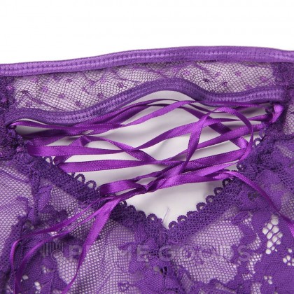Трусики на высокой посадке Lace Strappy лиловые (размер XL) от sex shop primegoods фото 2