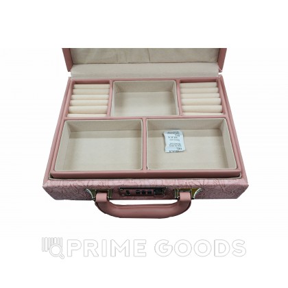 Чемодан-органайзер с кодовым замком  (кожзам) розовый от sex shop primegoods фото 5