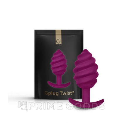 Gvibe Gplug Twist 2 Raspberry витая силиконовая анальная пробка для ношения, 10.5х3.9 см от sex shop primegoods