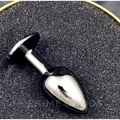 Анальная пробка маленькая с кристаллом, графит от sex shop primegoods фото 3