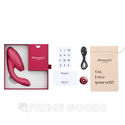 Бесконтактный клиторальный стимулятор Womanizer Duo 2, бордовый от sex shop primegoods фото 4