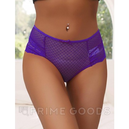 Трусики на высокой посадке Lace Strappy, лиловые, XL-2XL от sex shop primegoods фото 3