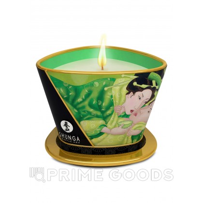 Ароматизированная массажная свечка Massage Candle (Shunga), 170 мл. Зелёный чай от sex shop primegoods фото 2
