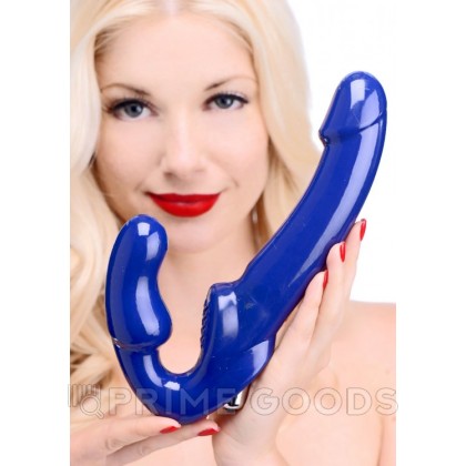 Безремневой вибро страпон Revolver II Strap U, 25 см, синий от sex shop primegoods фото 4