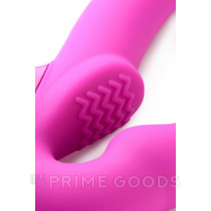 Женский страпон с вибрацией Evoke Rechargeable Vibrating Silicone Strapless Strap On, 24,7 см Розовый от sex shop primegoods фото 6