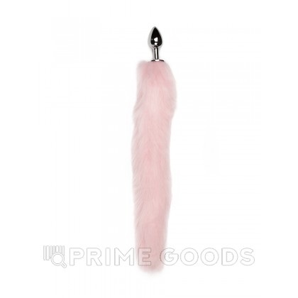 Серебристая анальная пробка с хвостом - Пикантные Штучки, 6 см Черный от sex shop primegoods фото 2