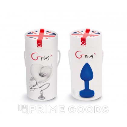 Маленькая дизайнерская анальная пробка с вибрацией Gvibe Gplug 8 см (ex. Fun Toys) ярко-синий от sex shop primegoods фото 12