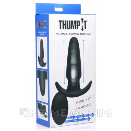 Анальная пробка с вибрацией XR Brands KineticThumping 7X Medium Anal Plug, черный, 13.3х4 см от sex shop primegoods фото 4