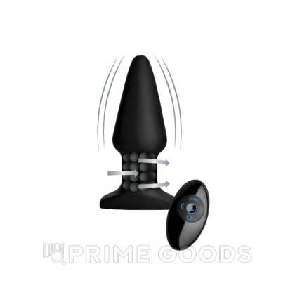 Анальная пробка с эффектом римминга Rimmers Model R Smooth Rimming Plug with Remote, черный, 14.2х4.8 см от sex shop primegoods фото 6