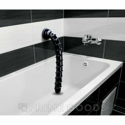 Огромный фаллос Hosed Ribbed Anal Snake Dildo, черный, 50.8х4.4 см от sex shop primegoods фото 5