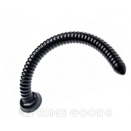 Огромный фаллос Hosed Ribbed Anal Snake Dildo, черный, 50.8х4.4 см от sex shop primegoods фото 2