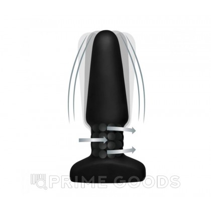 Анальная пробка с эффектом римминга Rimmers Slim R Smooth Rimming Plug with Remote, черный, 14х4.4 см от sex shop primegoods фото 3