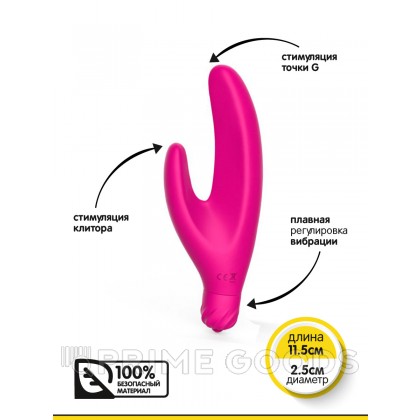 Браззерс - Вибромассажер кролик, 11.5х2.5 см Черный от sex shop primegoods фото 3