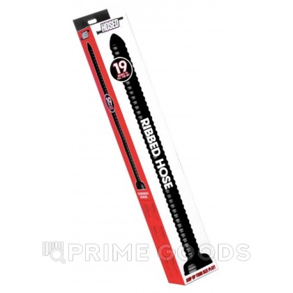 Огромный фаллос Hosed Ribbed Anal Snake Dildo, черный, 50.8х4.4 см от sex shop primegoods фото 6