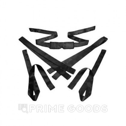 Бондаж Bordeaux 5 Piece Satin Bondage Set, черный от sex shop primegoods фото 3