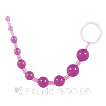 Анальные шарики на жесткой связке, фиолетовый, 30 см  от sex shop primegoods