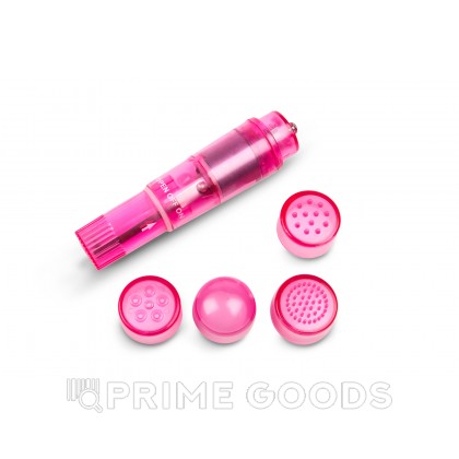 Браззерс- мини-вибратор с насадками, 10х2.5 см. Розовый от sex shop primegoods фото 3