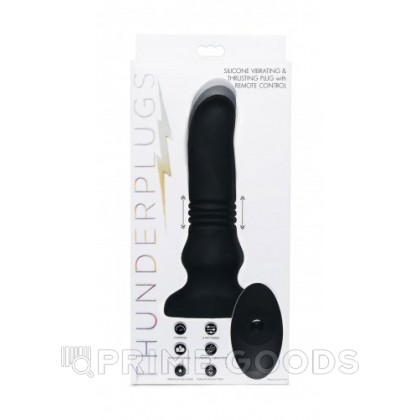 Вибромассажер с фрикциями XR Brands Silicone Vibrating & Thrusting Plug with Remote Control, 17,1х4.6 см, черный от sex shop primegoods фото 5