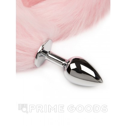 Серебристая анальная пробка с хвостом - Пикантные Штучки, 6 см Черный от sex shop primegoods фото 3