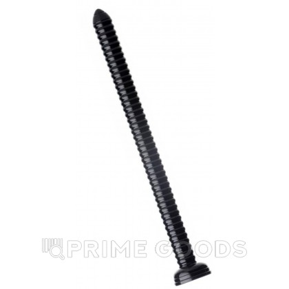 Огромный фаллос Hosed Ribbed Anal Snake Dildo, черный, 50.8х4.4 см от sex shop primegoods фото 7