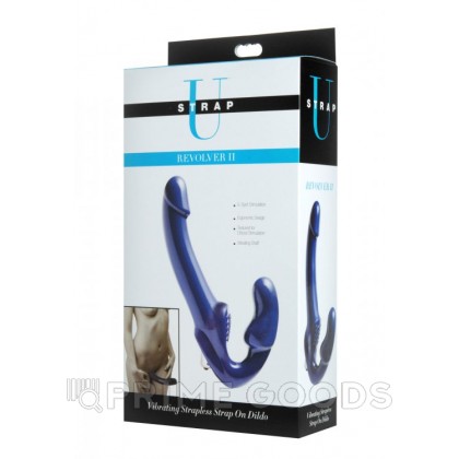 Безремневой вибро страпон Revolver II Strap U, 25 см, синий от sex shop primegoods фото 5