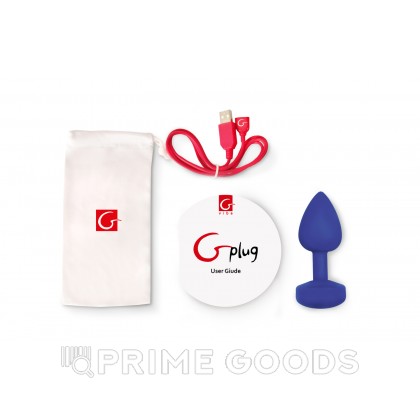 Маленькая дизайнерская анальная пробка с вибрацией Gvibe Gplug 8 см (ex. Fun Toys) ярко-синий от sex shop primegoods фото 11