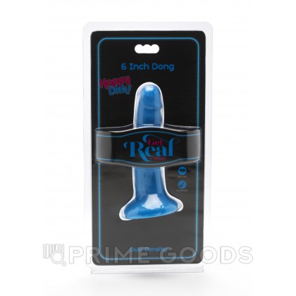 Гладкий фаллоимитатор на присоске Happy Dicks - 15 см Голубой от sex shop primegoods фото 3
