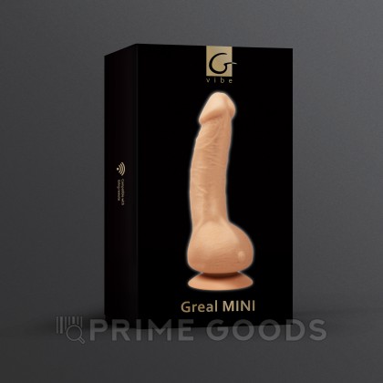 Gvibe Greal Mini - Мини-версия реалистичного вибратора из Bioskin, 18х3 см (телесный) от sex shop primegoods фото 6