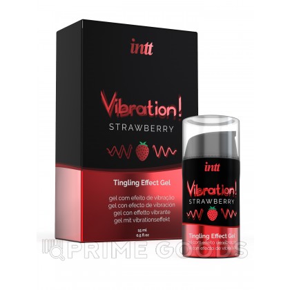 INTT Strawberry - Жидкий интимный гель с эффектом вибрации, 15 мл от sex shop primegoods