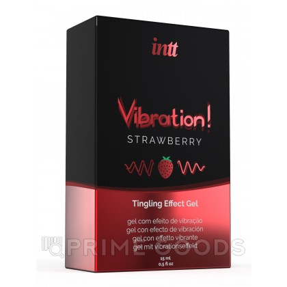 INTT Strawberry - Жидкий интимный гель с эффектом вибрации, 15 мл от sex shop primegoods фото 6