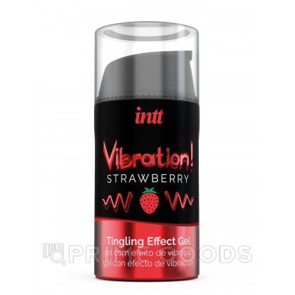 INTT Strawberry - Жидкий интимный гель с эффектом вибрации, 15 мл от sex shop primegoods фото 5