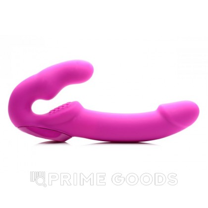 Женский страпон с вибрацией Evoke Rechargeable Vibrating Silicone Strapless Strap On, 24,7 см Розовый от sex shop primegoods