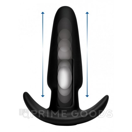 Анальная пробка с вибрацией XR Brands KineticThumping 7X Medium Anal Plug, черный, 13.3х4 см от sex shop primegoods