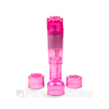Браззерс- мини-вибратор с насадками, 10х2.5 см. Розовый от sex shop primegoods