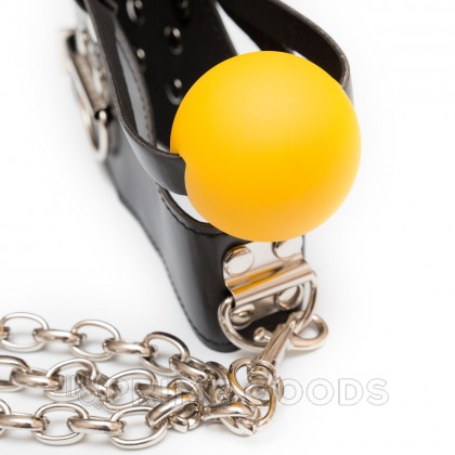 Кляп-шарик с поводком - Пикантные штучки Черный от sex shop primegoods фото 4