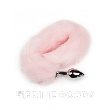 Серебристая анальная пробка с хвостом - Пикантные Штучки, 6 см Черный от sex shop primegoods