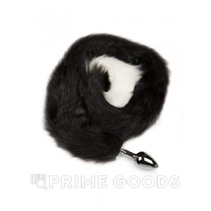 Анальная пробка с хвостом, серебристая - Пикантные Штучки, 6 см Черный от sex shop primegoods